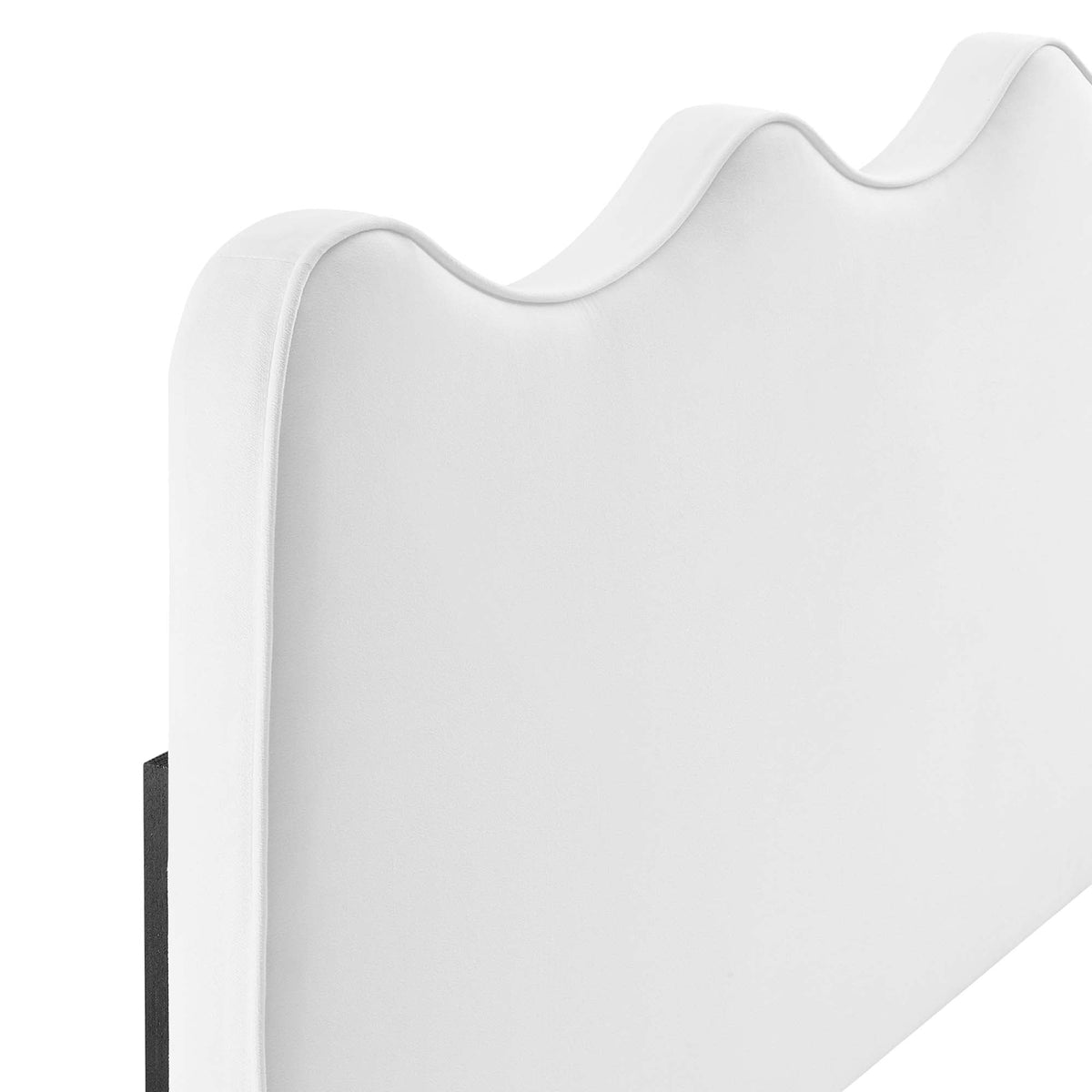 Athena performance velvet headboard, white upholstered with curved scalloped top by Modway on Tampa Home & Garden Store