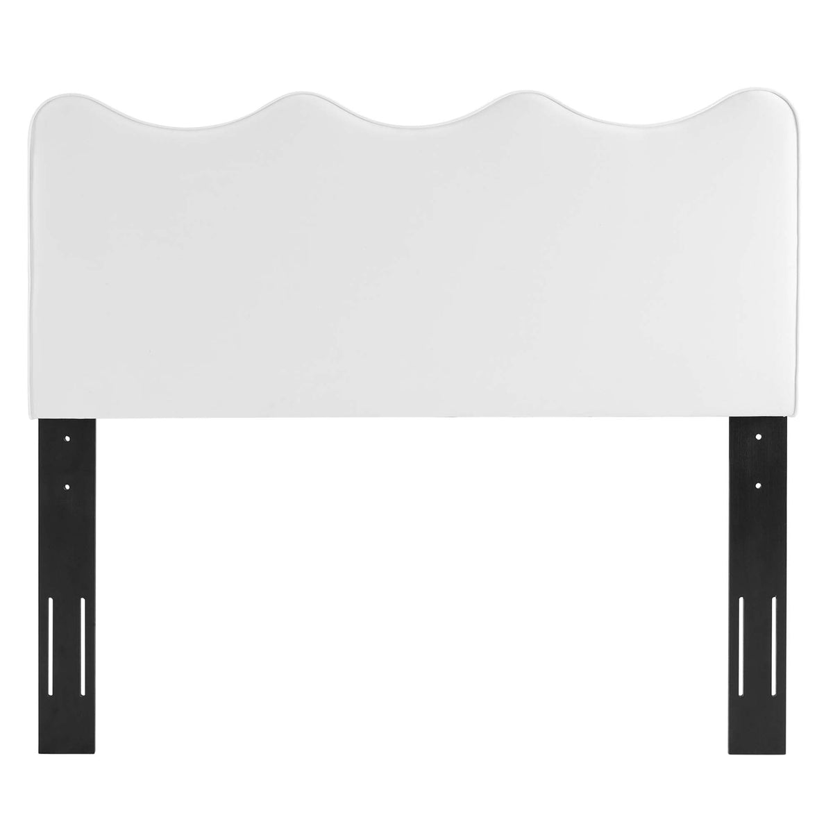 Athena Performance Velvet Headboard in white with scalloped top by Modway for bedroom on Tampa Home & Garden Store