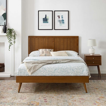 Alana Wood Platform Bed with Splayed Legs by Modway in walnut finish on Tampa Home & Garden Store
