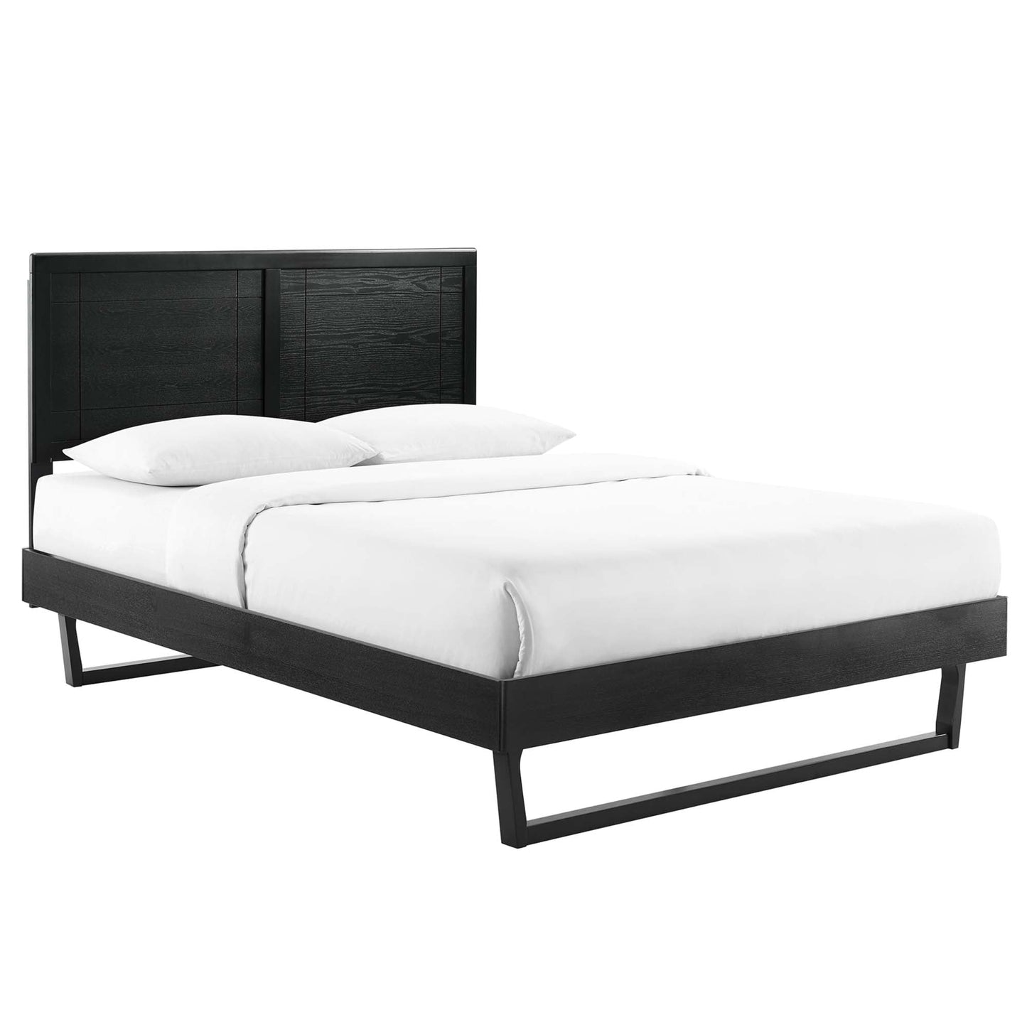 A Sturdy Wood Full Platform Bed And Frame