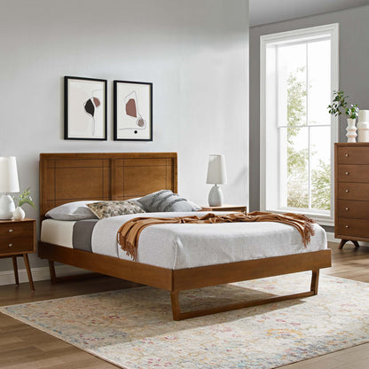 Marlee Wood King Platform Bed with Angular Frame in warm walnut by Modway on Tampa Home & Garden Store