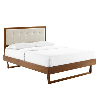 Willow Wood Full Platform Bed and Angular Frame