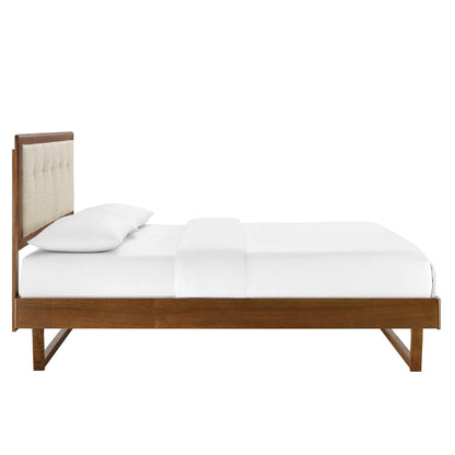 Willow Wood Full Platform Bed and Angular Frame
