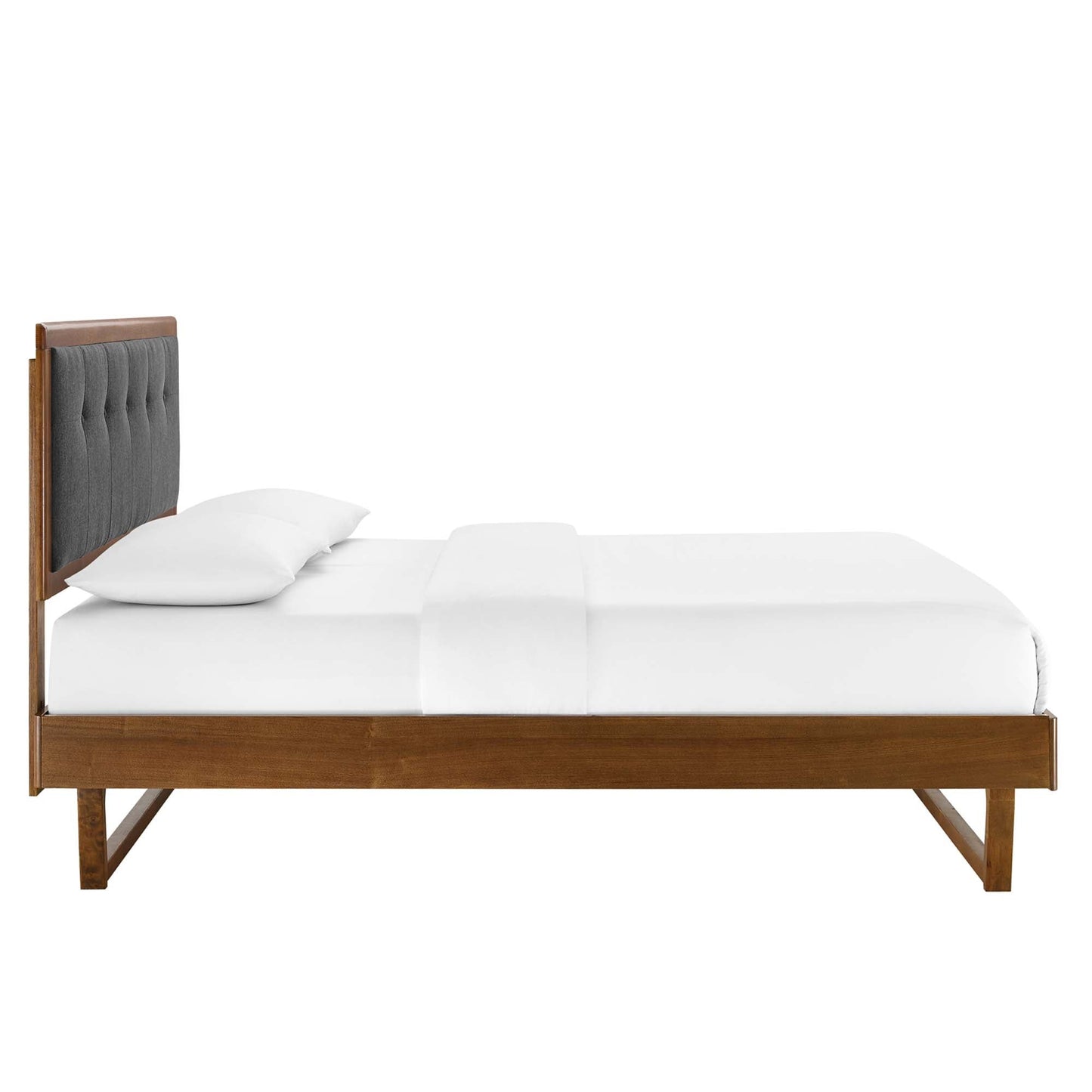 Willow Wood Full Platform Bed and Angular Frame