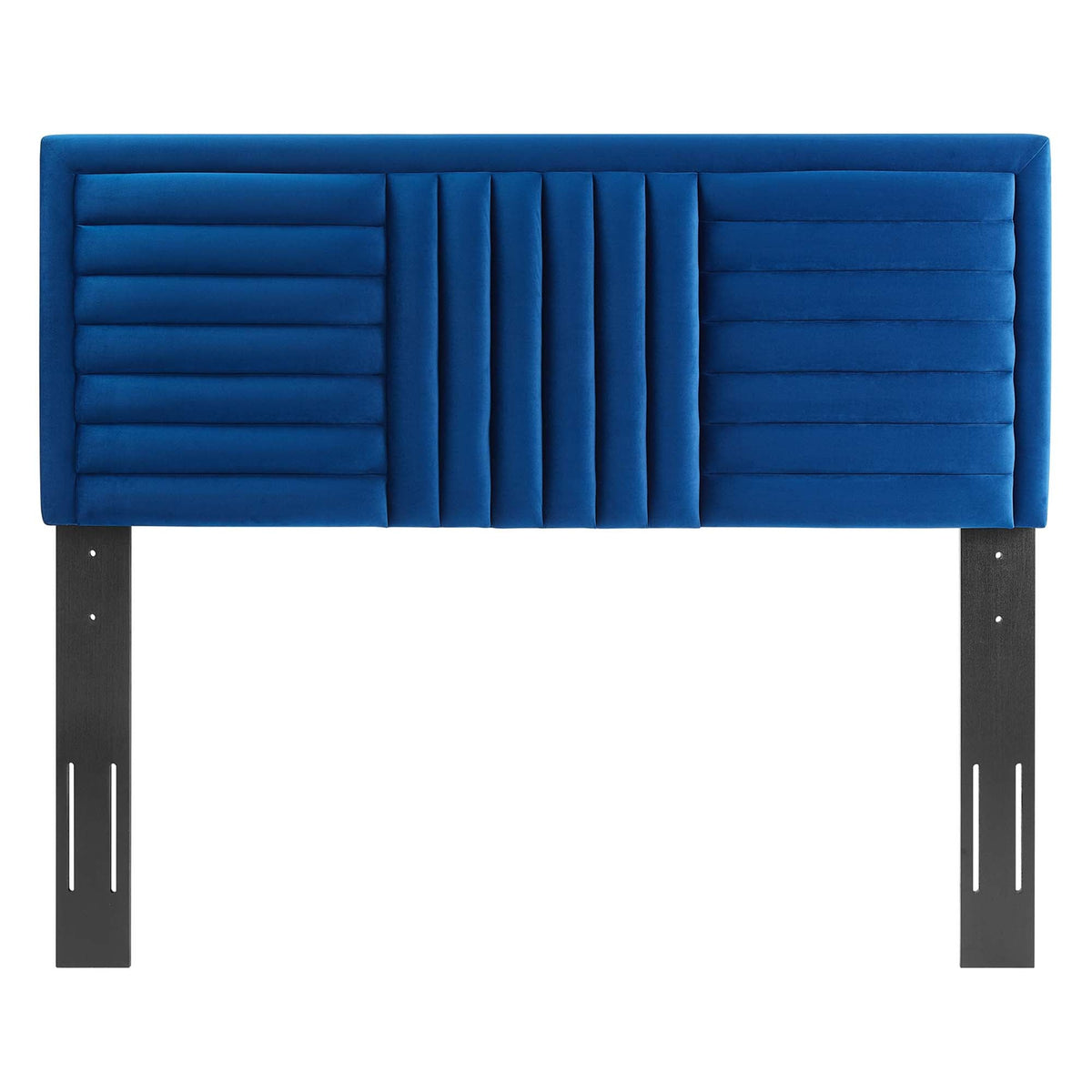 Believe Channel Tufted Performance Velvet Headboard blue velvet for bedroom, HouseOfZazla on Tampa Home & Garden Store