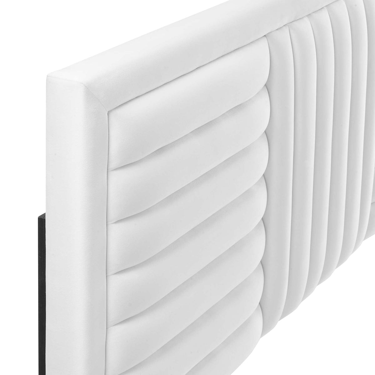 Believe Channel Tufted Performance Velvet Headboard white velvet with vertical channel tufting on Tampa Home & Garden Store