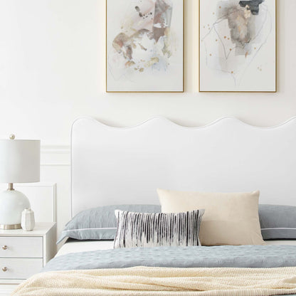 Current Performance Velvet Full Platform Bed white curved headboard by Modway on Tampa Home & Garden Store
