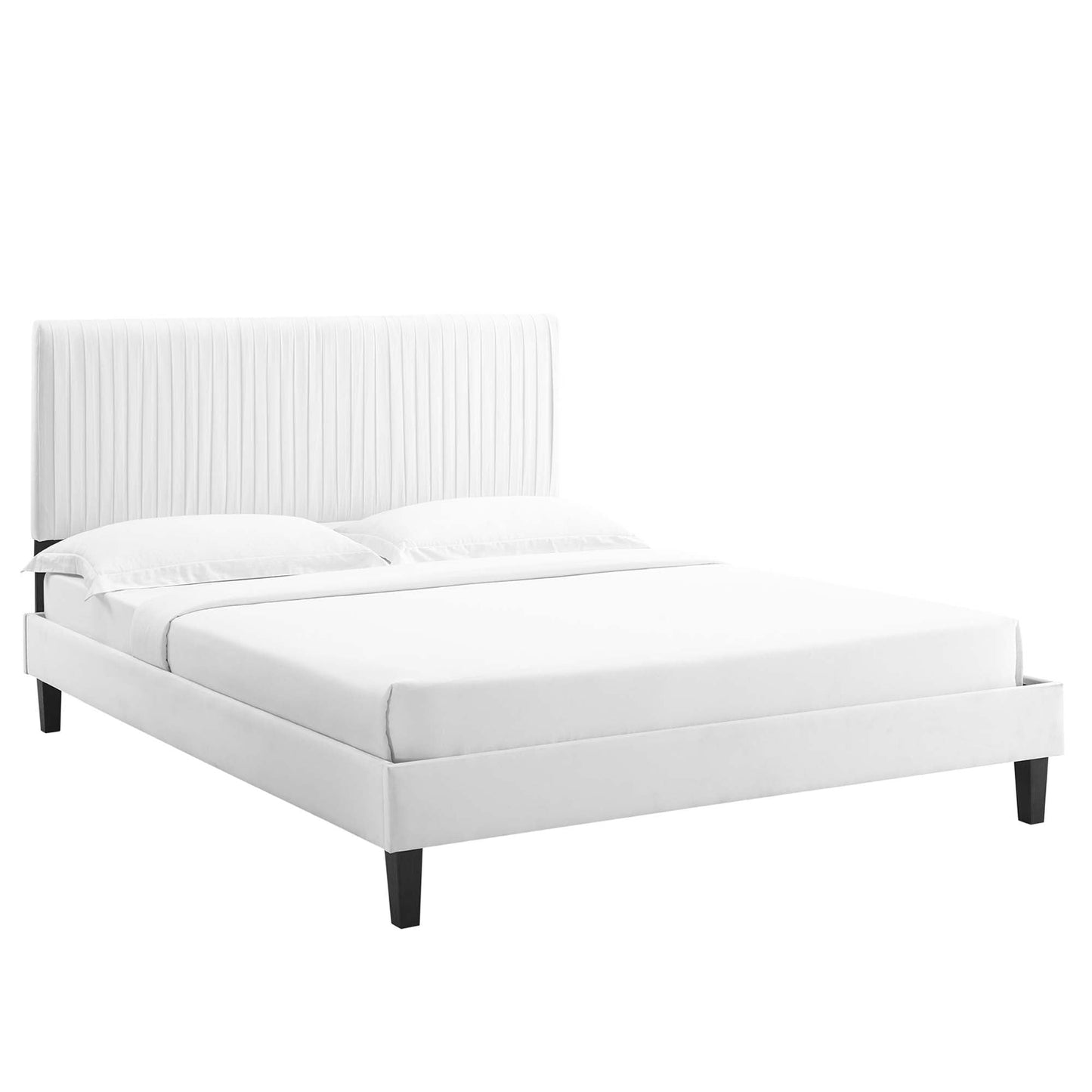 Peyton Velvet Full Platform Bed by Modway
