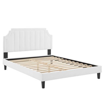 Sienna Velvet King Platform Bed by Modway headboard with tufted panels on Tampa Home & Garden Store