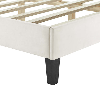 the Modway Leah Chevron Tufted Velvet Bed
