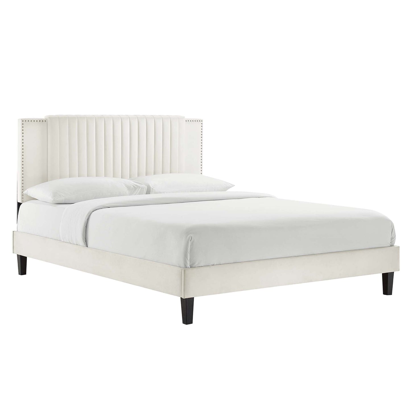 Zahra Channel Tufted Velvet Twin Bed by Modway