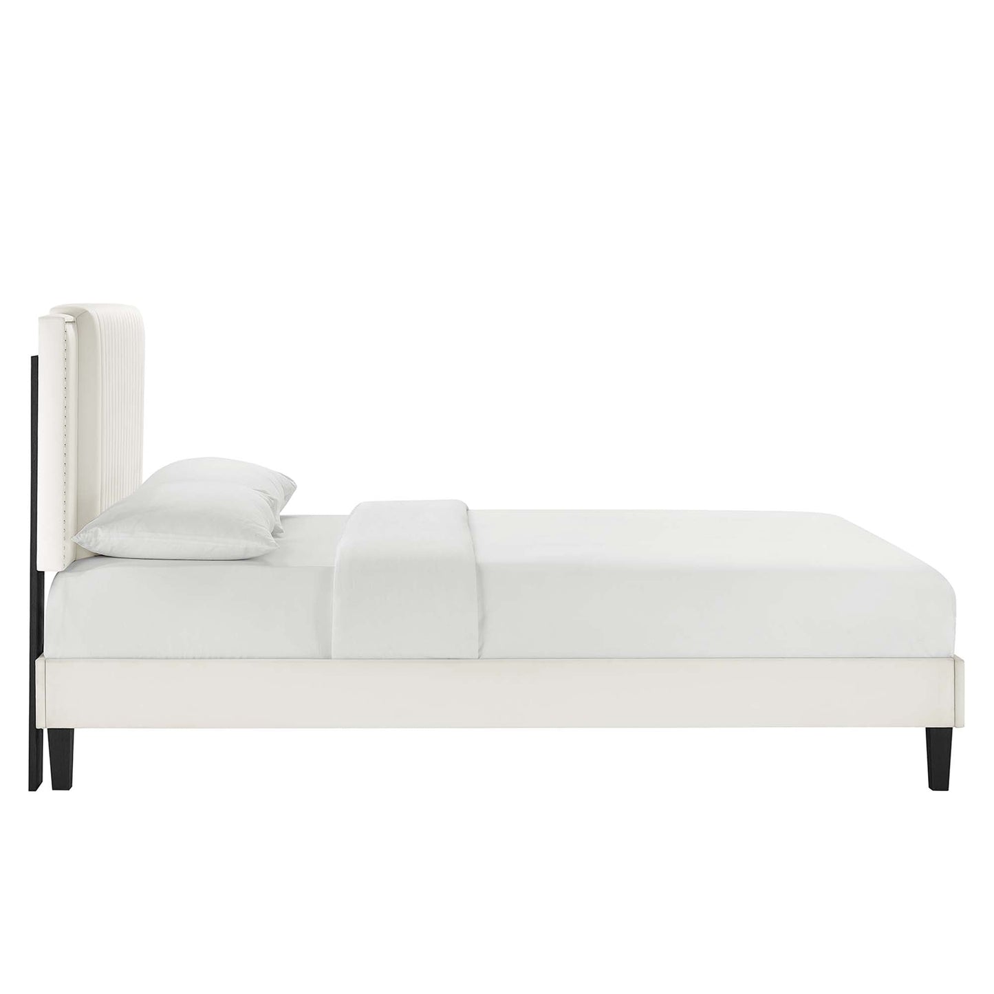 Zahra Channel Tufted Velvet Twin Bed by Modway