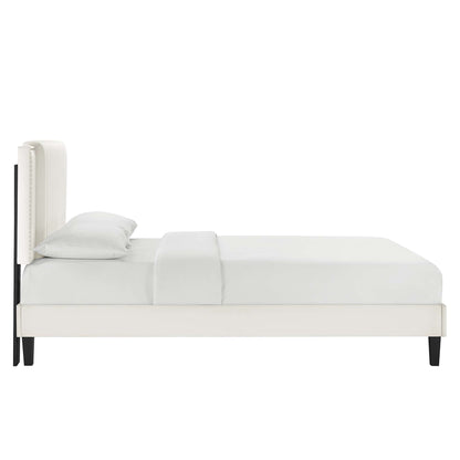 Zahra Channel Tufted Velvet Twin Bed by Modway