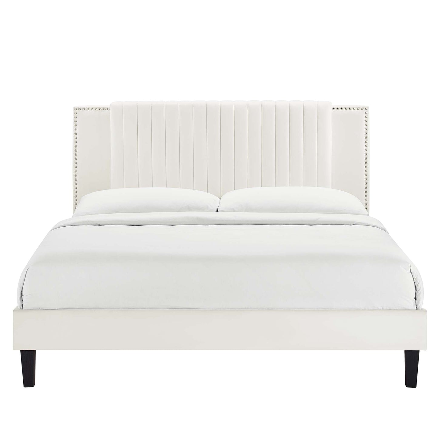 Zahra Channel Tufted Velvet Twin Bed by Modway