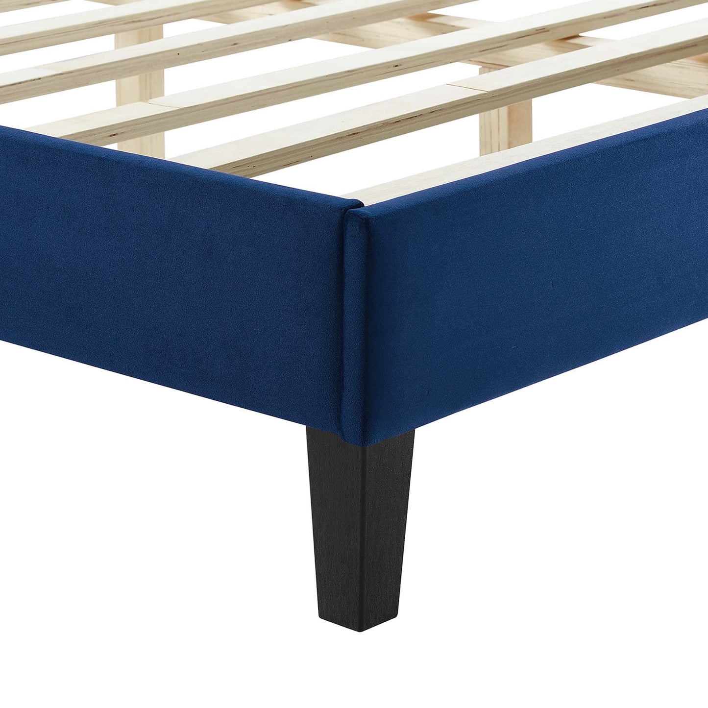 the Sofia Channel Tufted Velvet Platform Bed