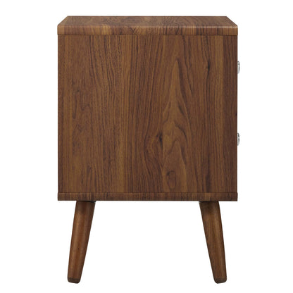 Transmit 2-Drawer Nightstand brown wood veneer with tapered legs HouseOfZazla on Tampa Home & Garden Store