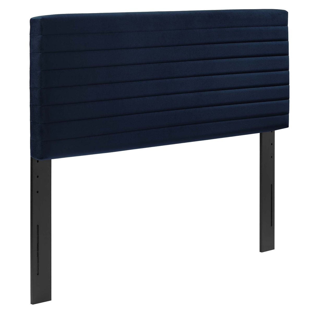 Tranquil full/queen headboard in navy fabric upholstery with horizontal channel quilting by Modway on Tampa Home & Garden Store