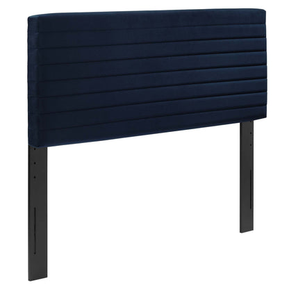 Tranquil full/queen headboard in navy fabric upholstery with horizontal channel quilting by Modway on Tampa Home & Garden Store