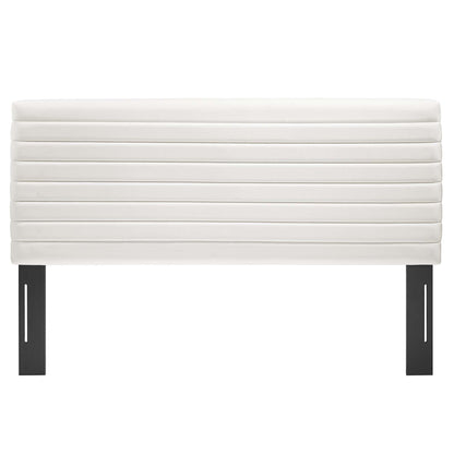 Tranquil Full/Queen headboard white upholstered padded panel with black metal legs by Modway on Tampa Home & Garden Store