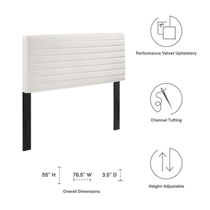 Tranquil full/queen velvet upholstered headboard white fabric by Modway HouseOfZazla on Tampa Home & Garden Store