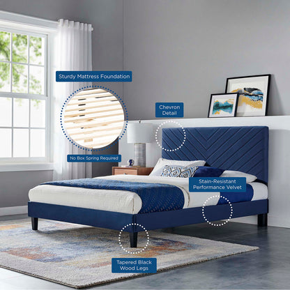 Roxanne Performance Velvet Full Platform Bed