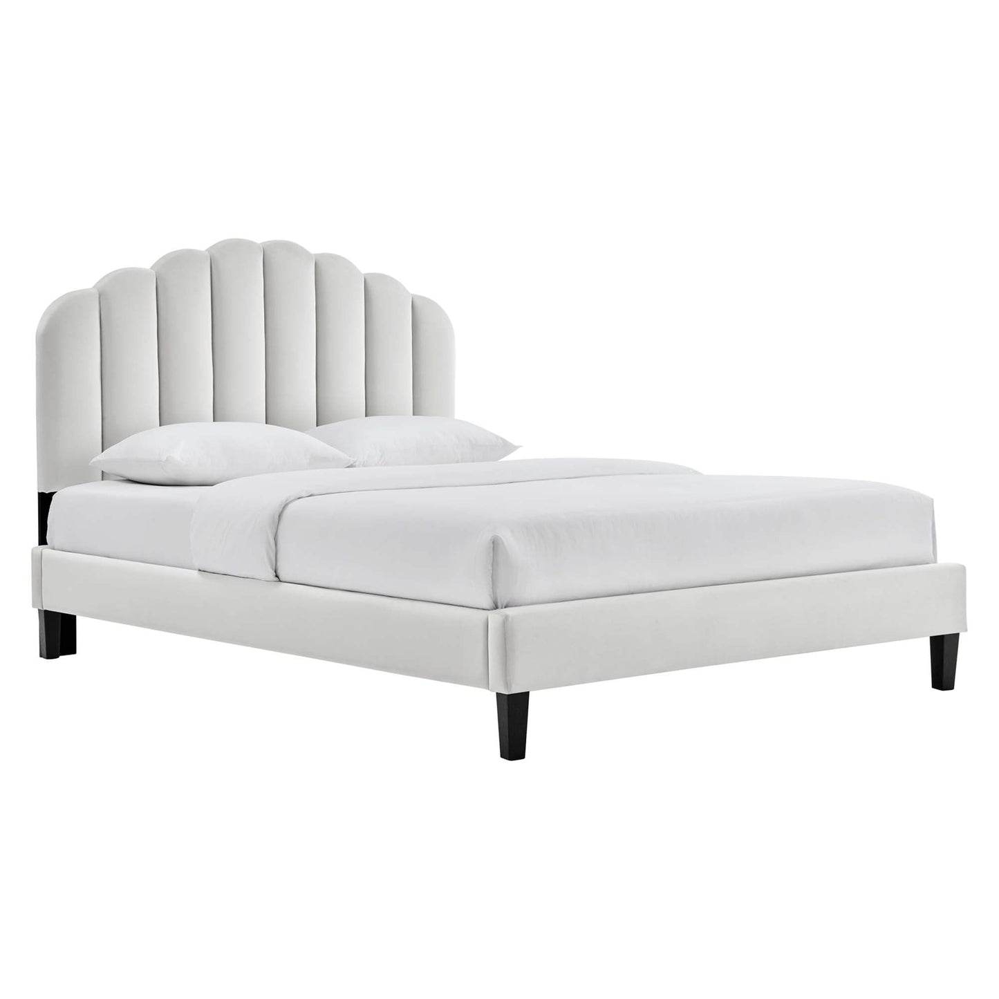Daisy Performance Velvet Bed and Channel Tufted