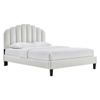 Daisy Performance Velvet Bed and Channel Tufted