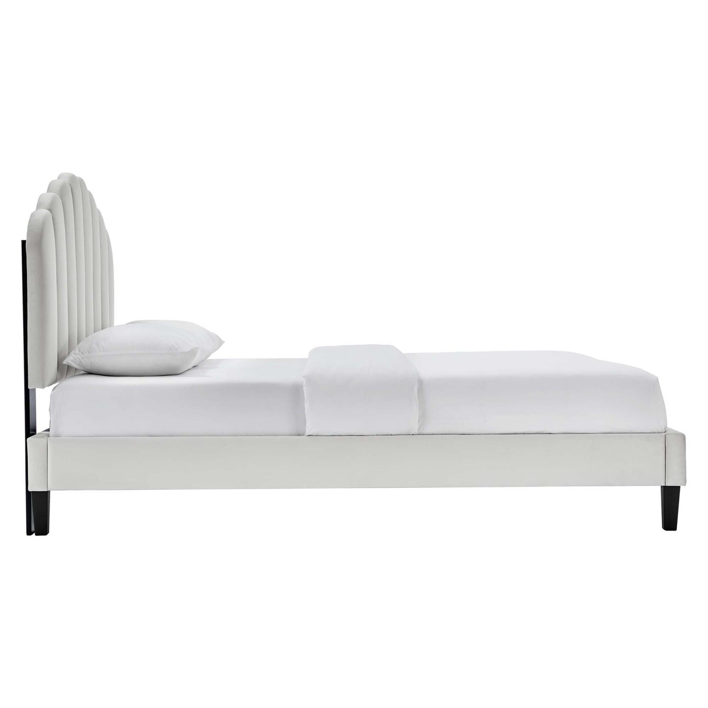 Daisy Performance Velvet Bed and Channel Tufted