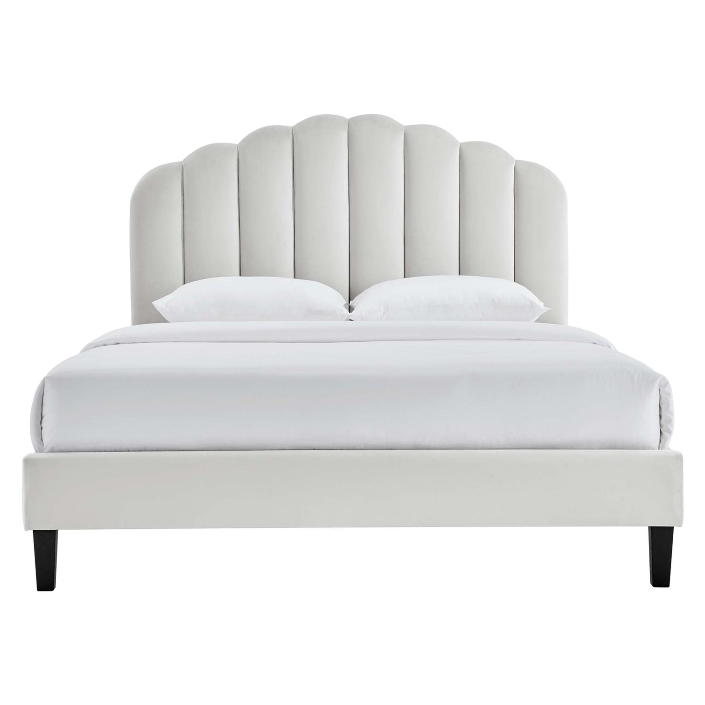 Daisy Performance Velvet Bed and Channel Tufted