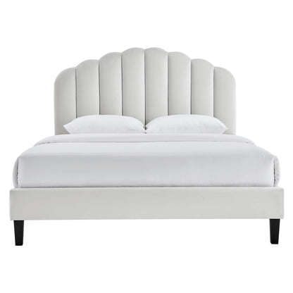 Daisy Performance Velvet Bed and Channel Tufted
