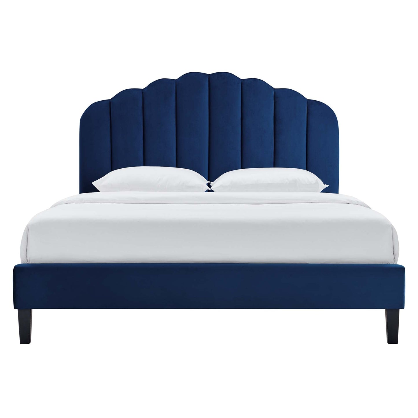 Daisy Performance Velvet Bed and Channel Tufted