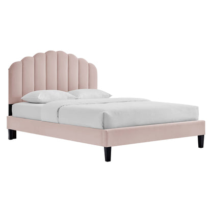 Daisy Performance Velvet Bed and Channel Tufted