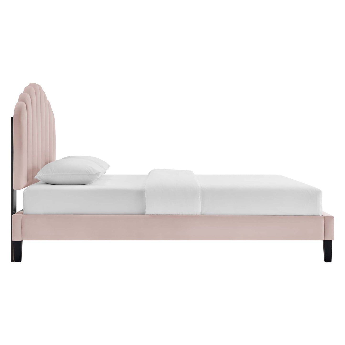 Daisy Performance Velvet Bed and Channel Tufted