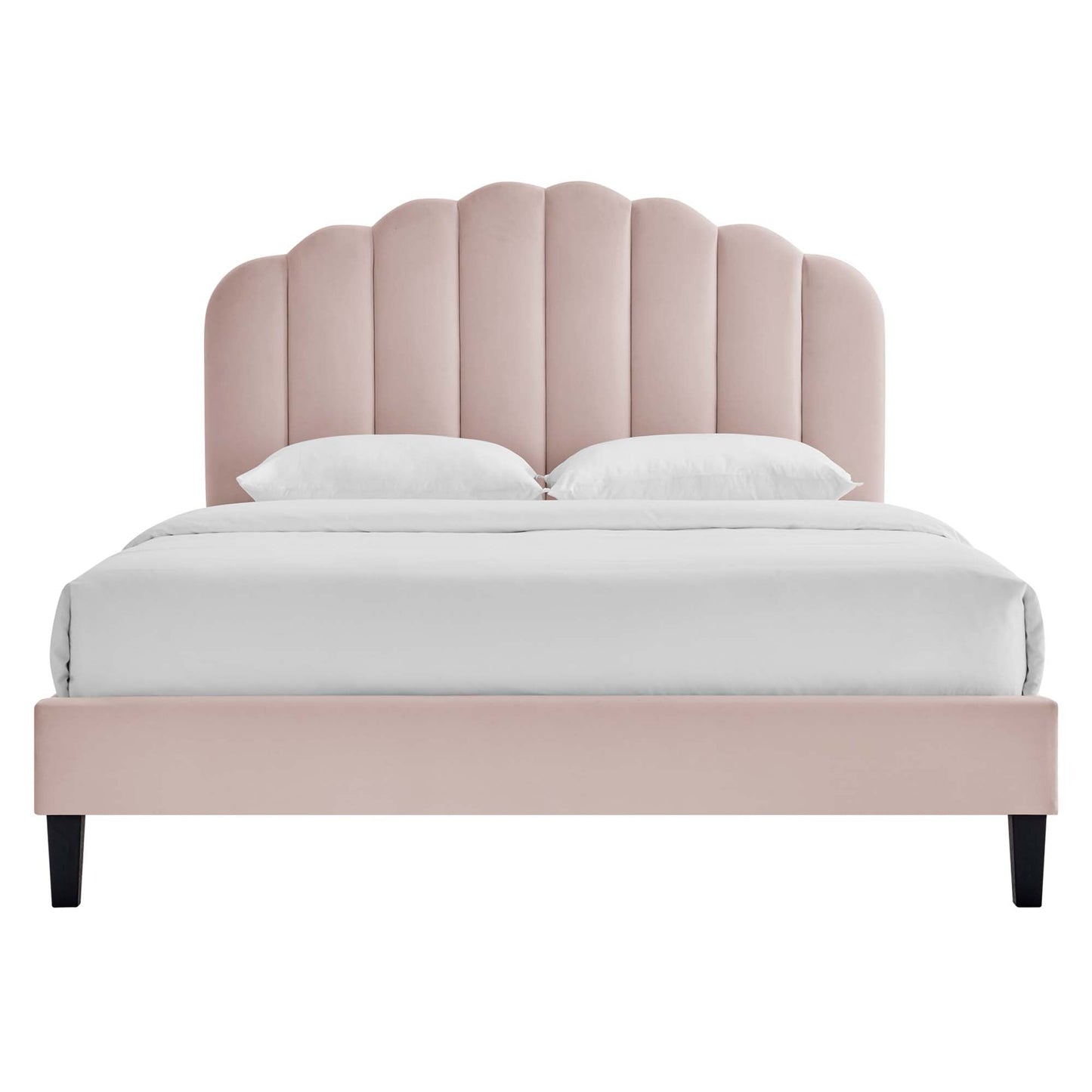 Daisy Performance Velvet Bed and Channel Tufted
