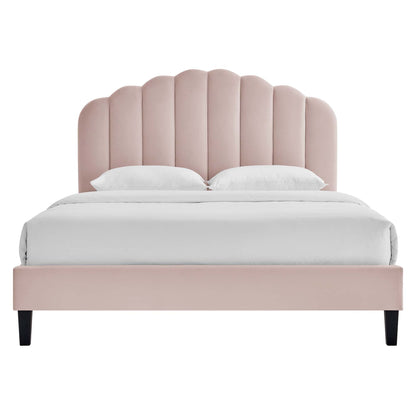 Daisy Performance Velvet Bed and Channel Tufted