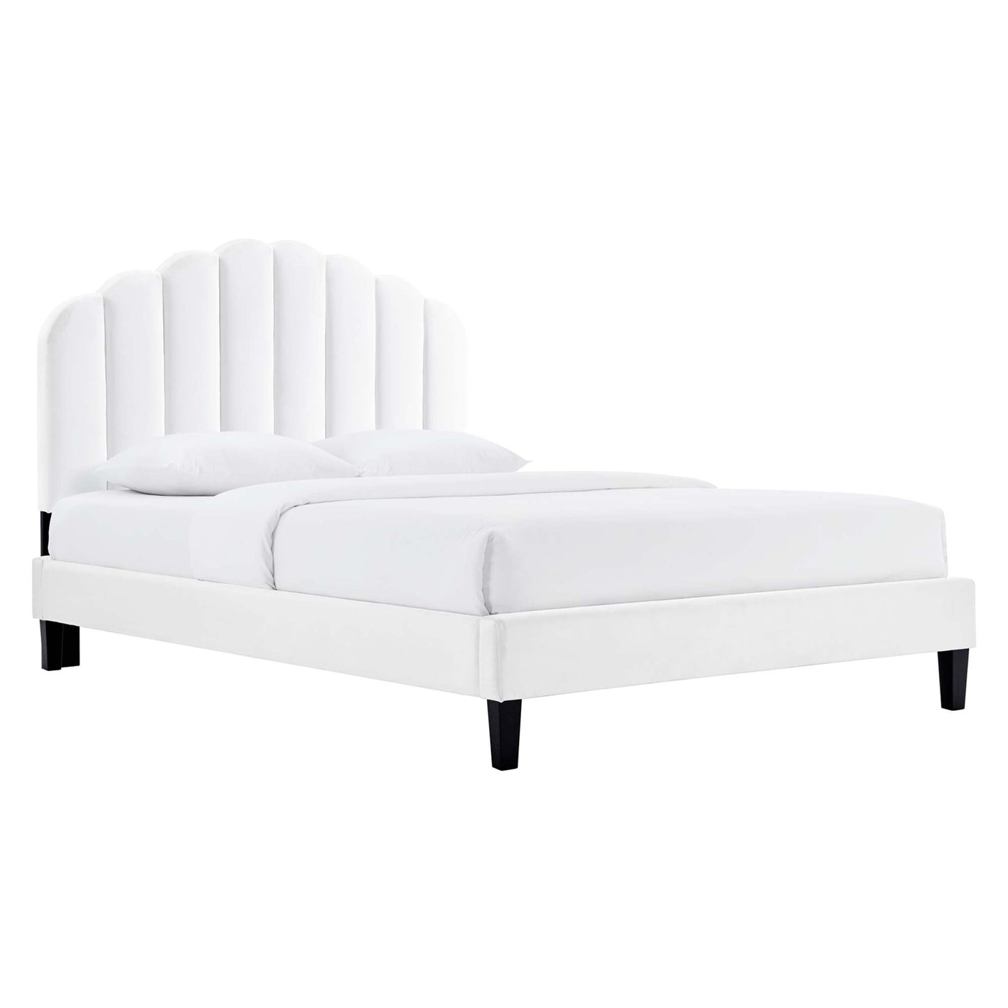 Daisy Performance Velvet Bed and Channel Tufted