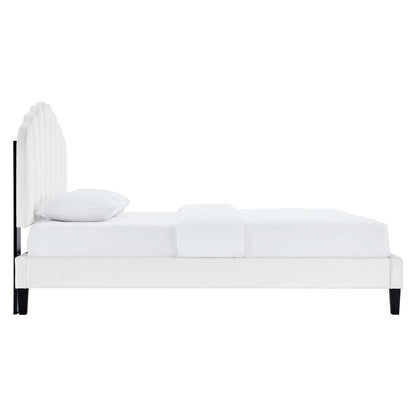 Daisy Performance Velvet Bed and Channel Tufted