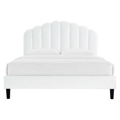 Daisy Performance Velvet Bed and Channel Tufted