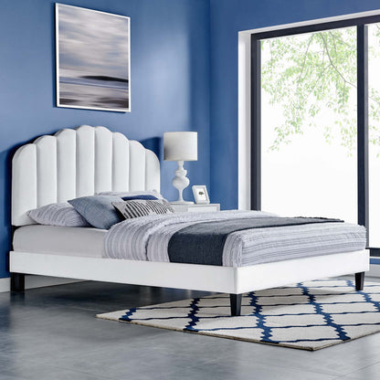 Daisy Performance Velvet Bed and Channel Tufted