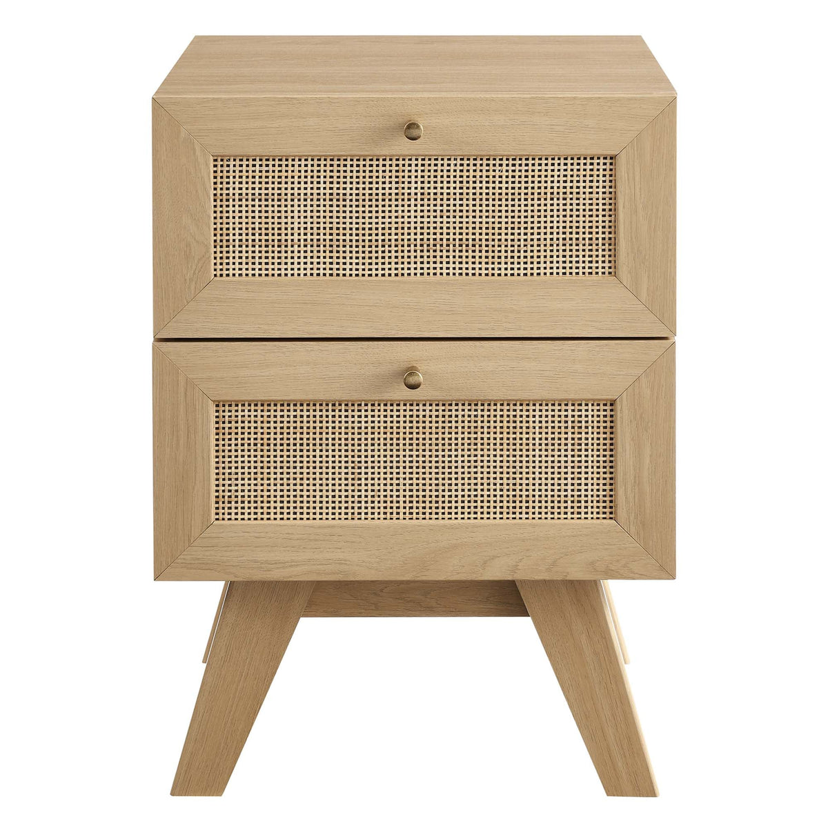 Soma 2-Drawer Nightstand natural oak with cane front by HouseOfZazla on Tampa Home & Garden Store