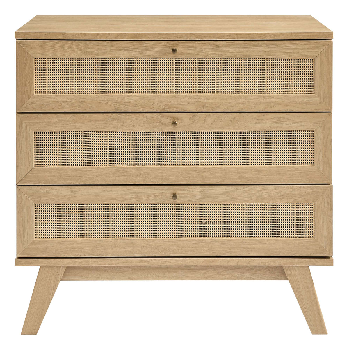 Modway Soma 3-Drawer Dresser in natural oak with cane-front panels on Tampa Home & Garden Store