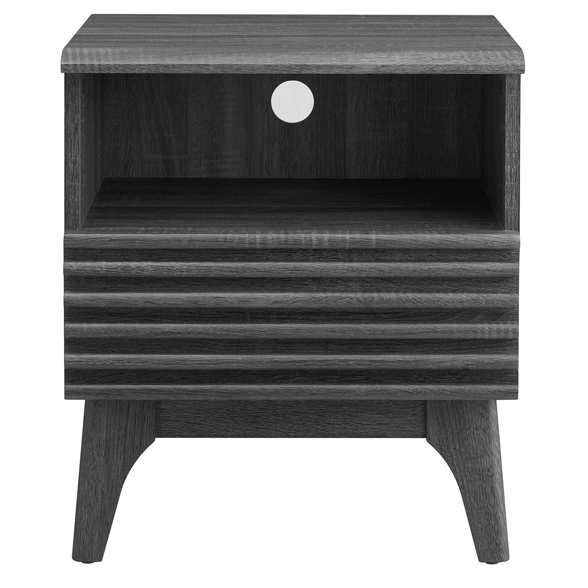 Render Nightstand by Modway in charcoal finish with white round knob on Tampa Home & Garden Store