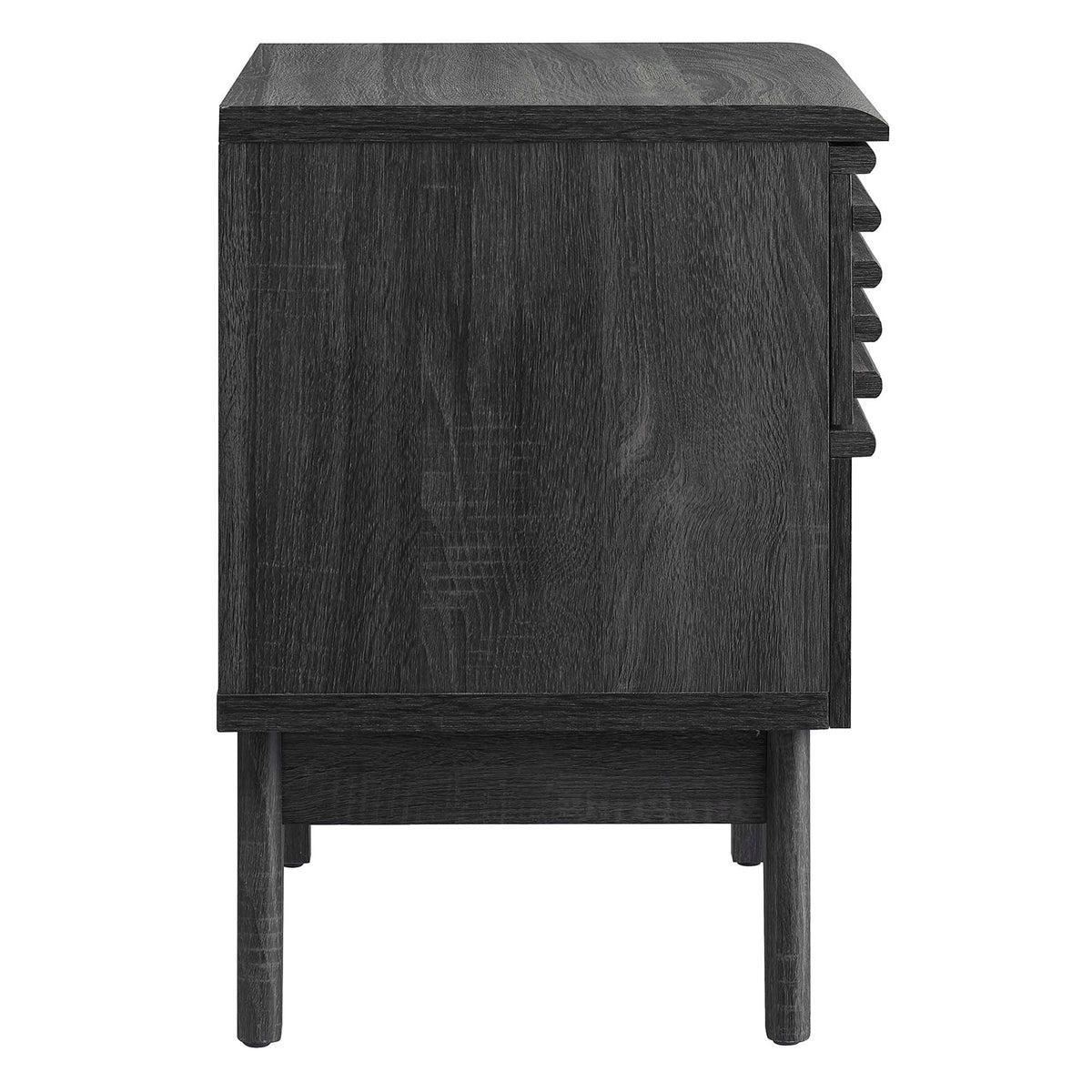 Render Nightstand MOD-7071 in charcoal woodgrain with a bold stepped side profile on Tampa Home & Garden Store