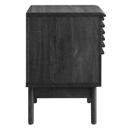 Render Nightstand MOD-7071 in charcoal woodgrain with a bold stepped side profile on Tampa Home & Garden Store
