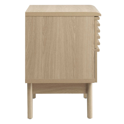 Render Nightstand by Modway in natural oak woodgrain with rounded top edge on Tampa Home & Garden Store