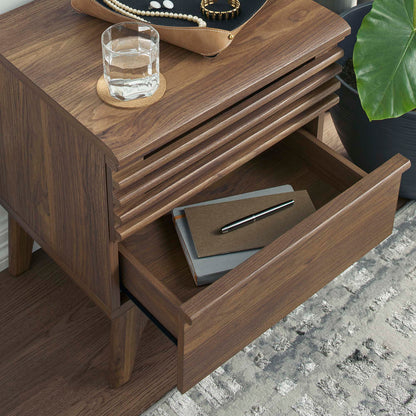 Render Nightstand by Modway in charcoal oak walnut finish; slatted drawers on Tampa Home & Garden Store