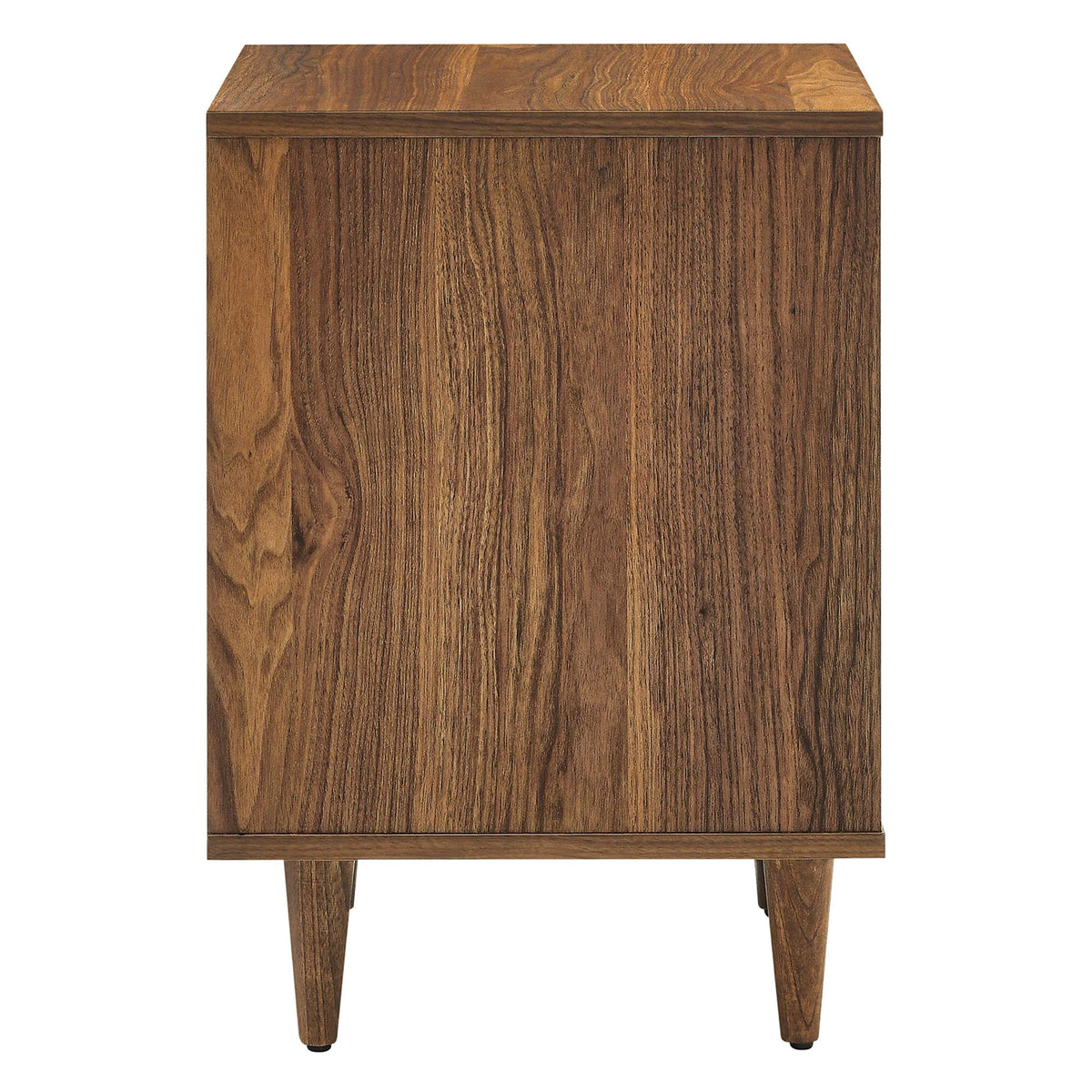 Vespera 2-Drawer Nightstand warm brown oak veneer with tapered legs HouseOfZazla on Tampa Home & Garden Store