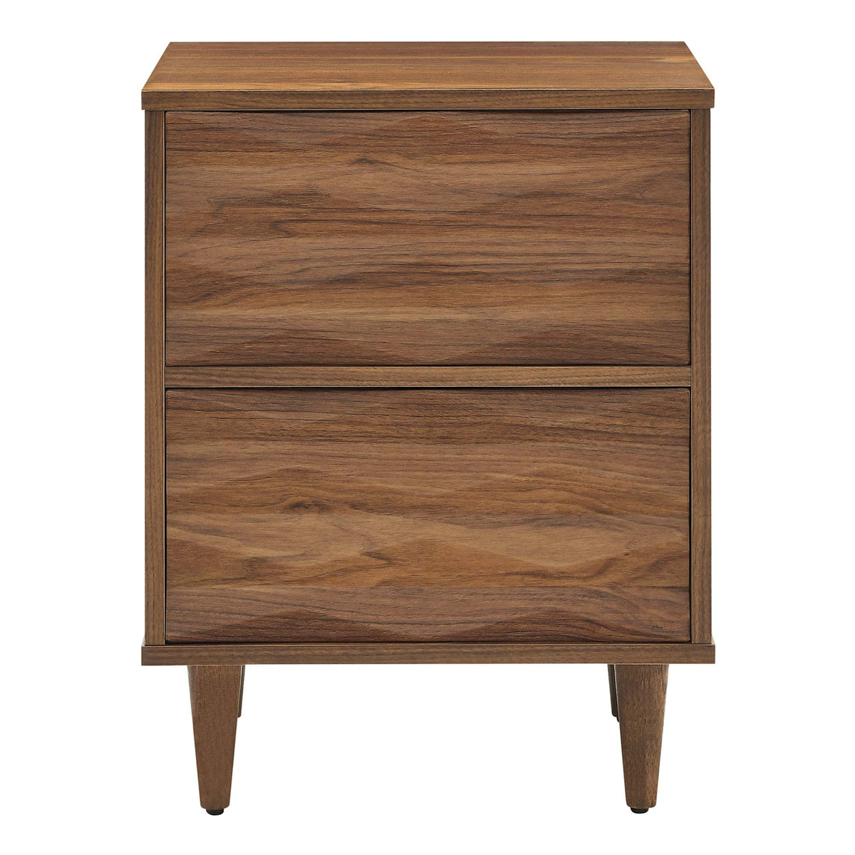 Vespera 2-Drawer Nightstand by Modway in walnut finish with tapered legs on Tampa Home & Garden Store