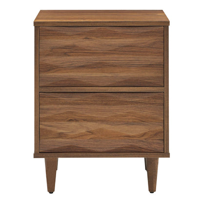 Vespera 2-Drawer Nightstand by Modway in walnut finish with tapered legs on Tampa Home & Garden Store
