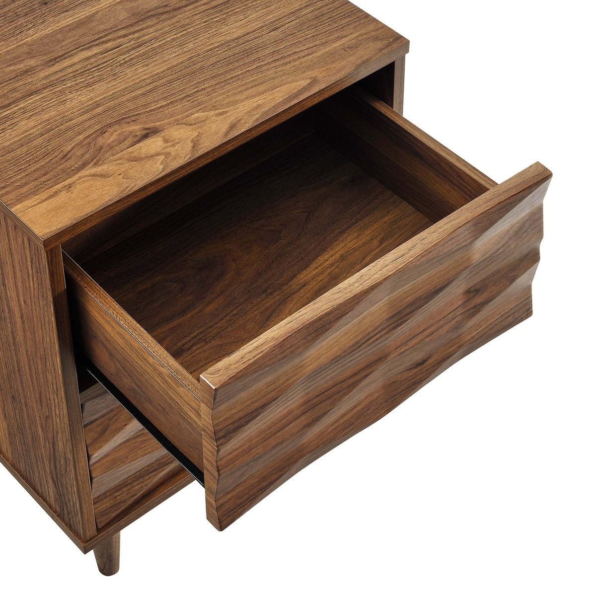 Vespera 2-Drawer Nightstand by Modway in warm walnut wood grain with tapered legs HouseOfZazla on Tampa Home & Garden Store